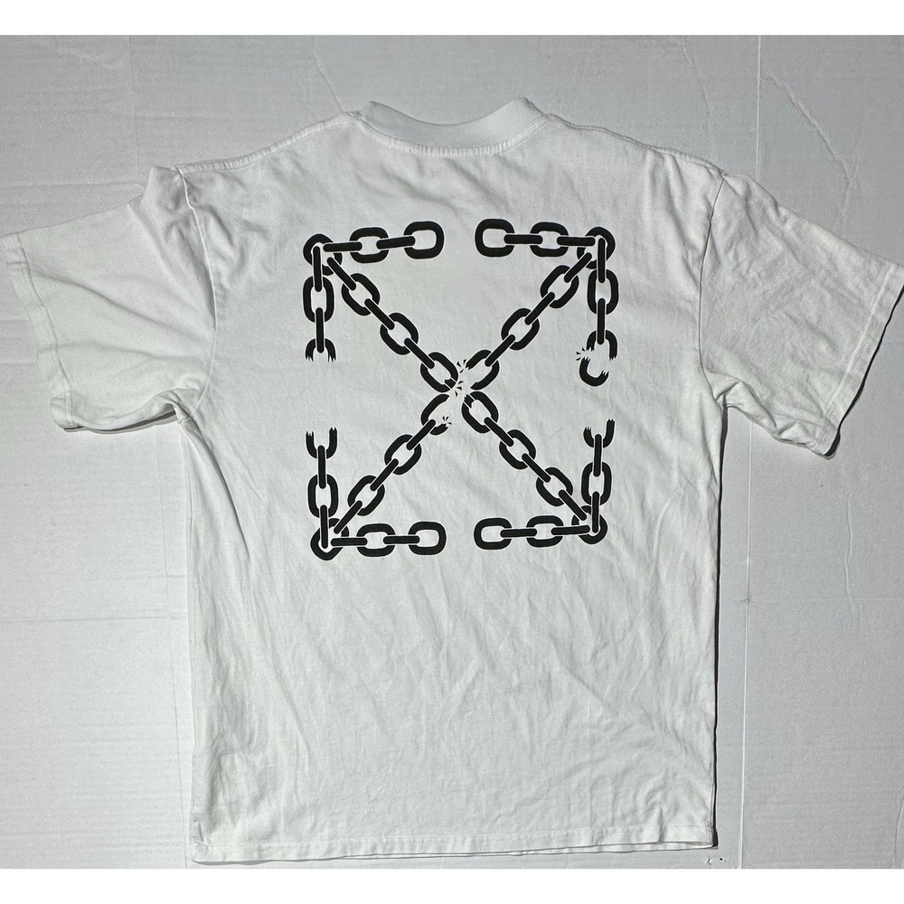 Off-White T Shirt‎  Mens Large Chains Arrows Graphic Print  Double Sided